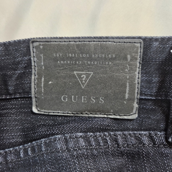 Guess Dark Blue Slim Straigh Mens Jeans Size 32x34 - Picture 8 of 9